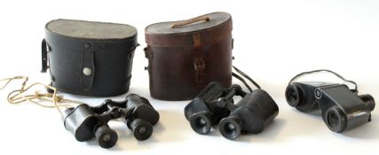 Three various pairs of vintage binoculars