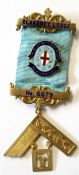 Hallmarked silver gilt and enamelled Masonic jewel for The Blakeney Lodge No 6679