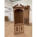 Corner Cabinet, in mahogany finish, from the Grandeur range, requires finishing/polishing.