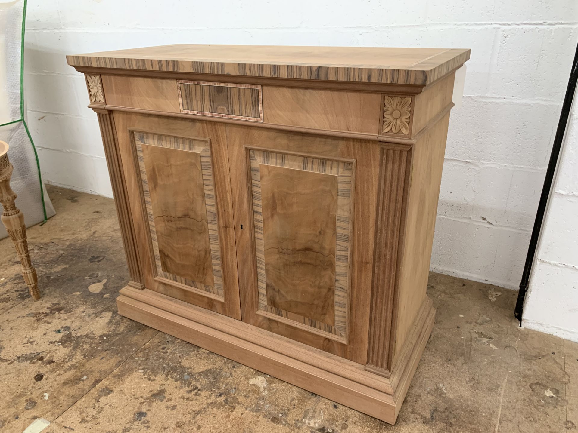 Small two-door Sideboard, in Mahogany finish, from the Corinthian range, requires finishing/