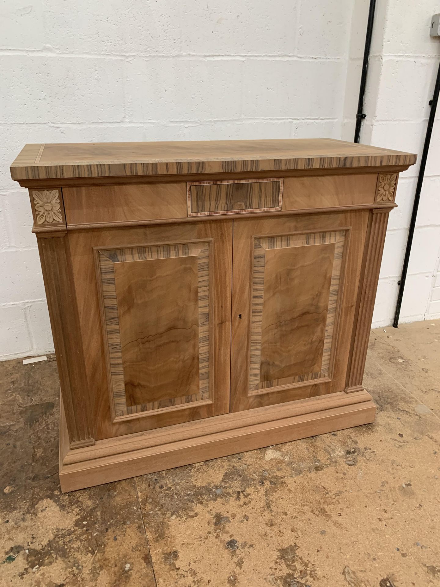 Small two-door Sideboard, in Mahogany finish, from the Corinthian range, requires finishing/