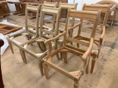 Set of six stuff-over Chairs (require finish/polishing).