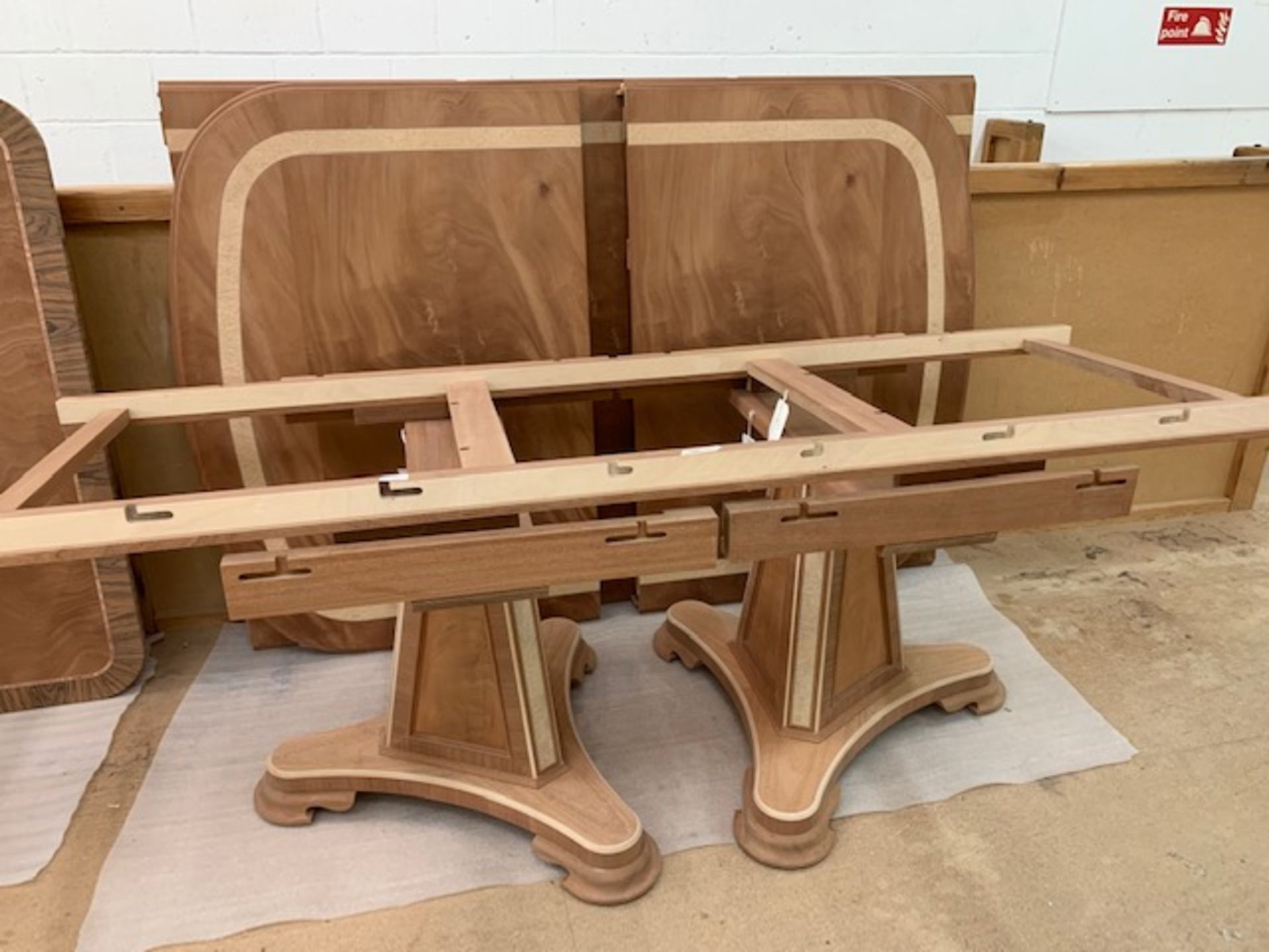 Two pedestal, two leaf large Dining Table, from the Traditional range, requires finishing/polishing.