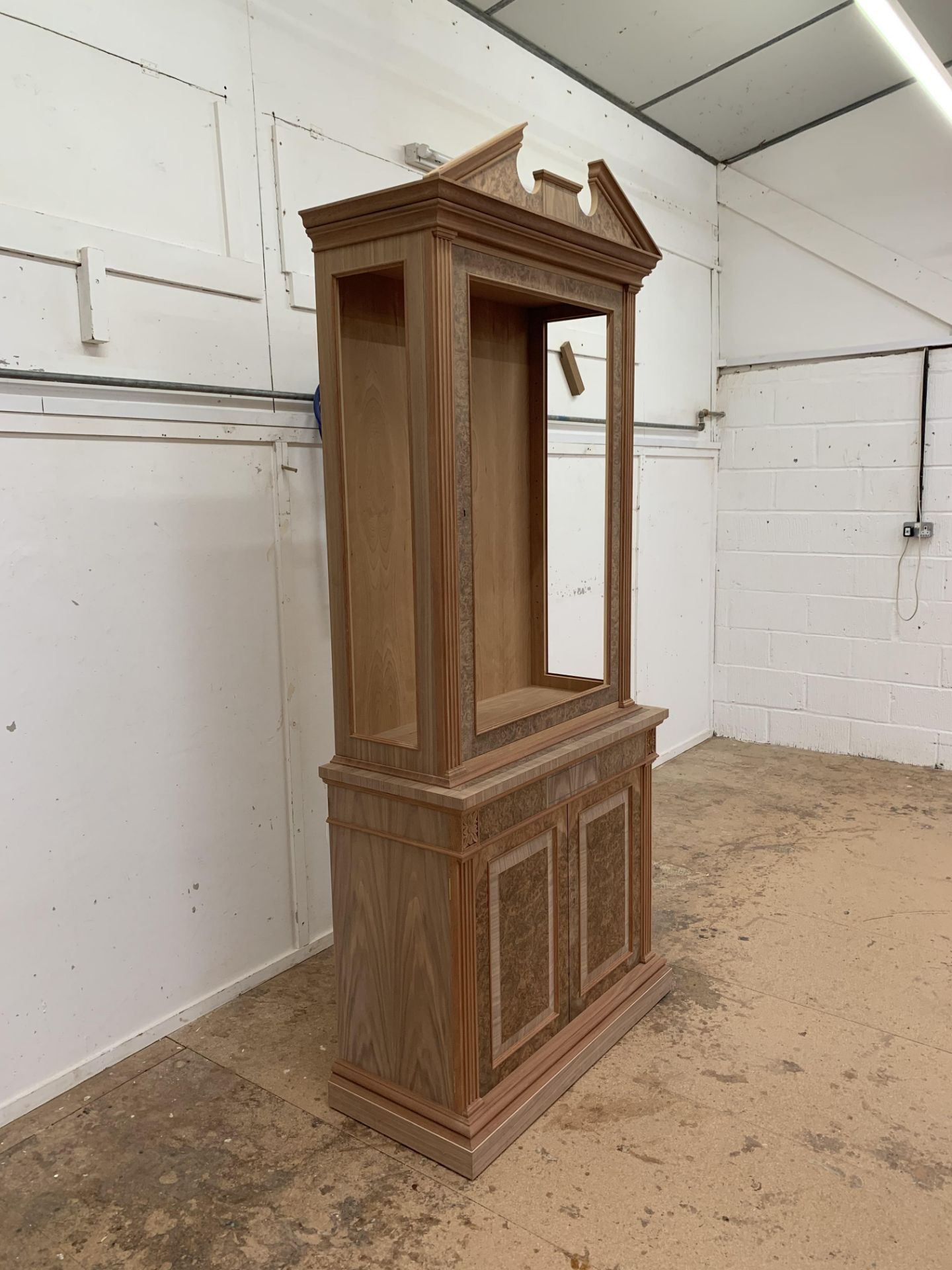 Two-door tall Bookcase, in walnut finish, from the Corinthian range, requires finishing/polishing. - Image 2 of 5