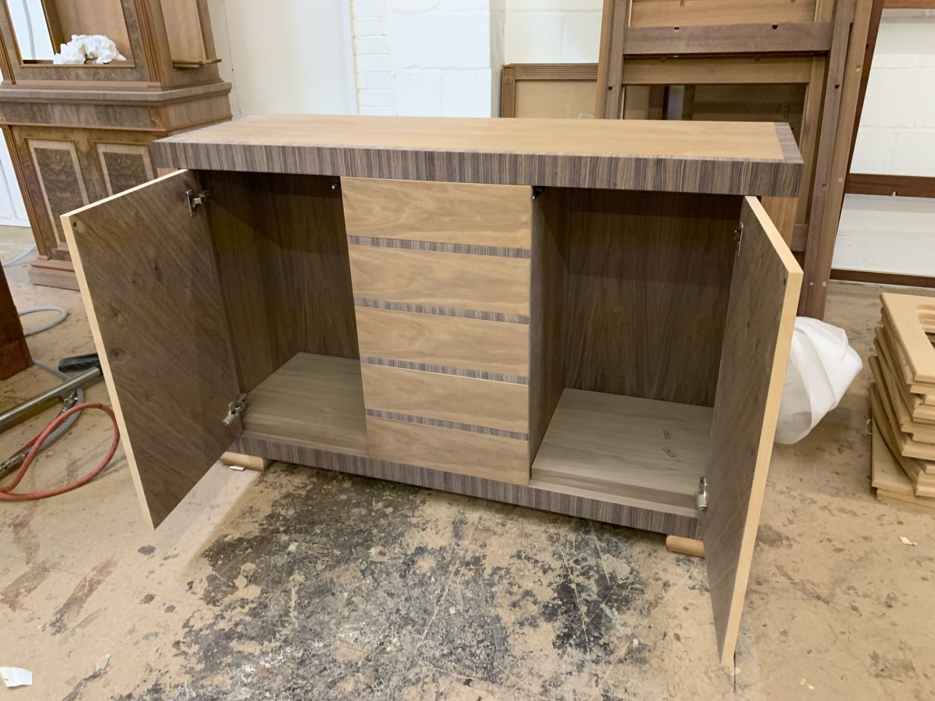 Walnut finish Sideboard, a contemporary one-off prototype design with push-open cupboards, length - Image 2 of 4