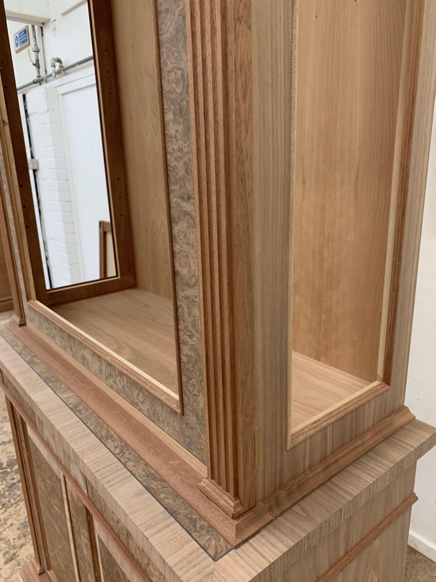 Two-door tall Bookcase, in walnut finish, from the Corinthian range, requires finishing/polishing. - Image 4 of 5