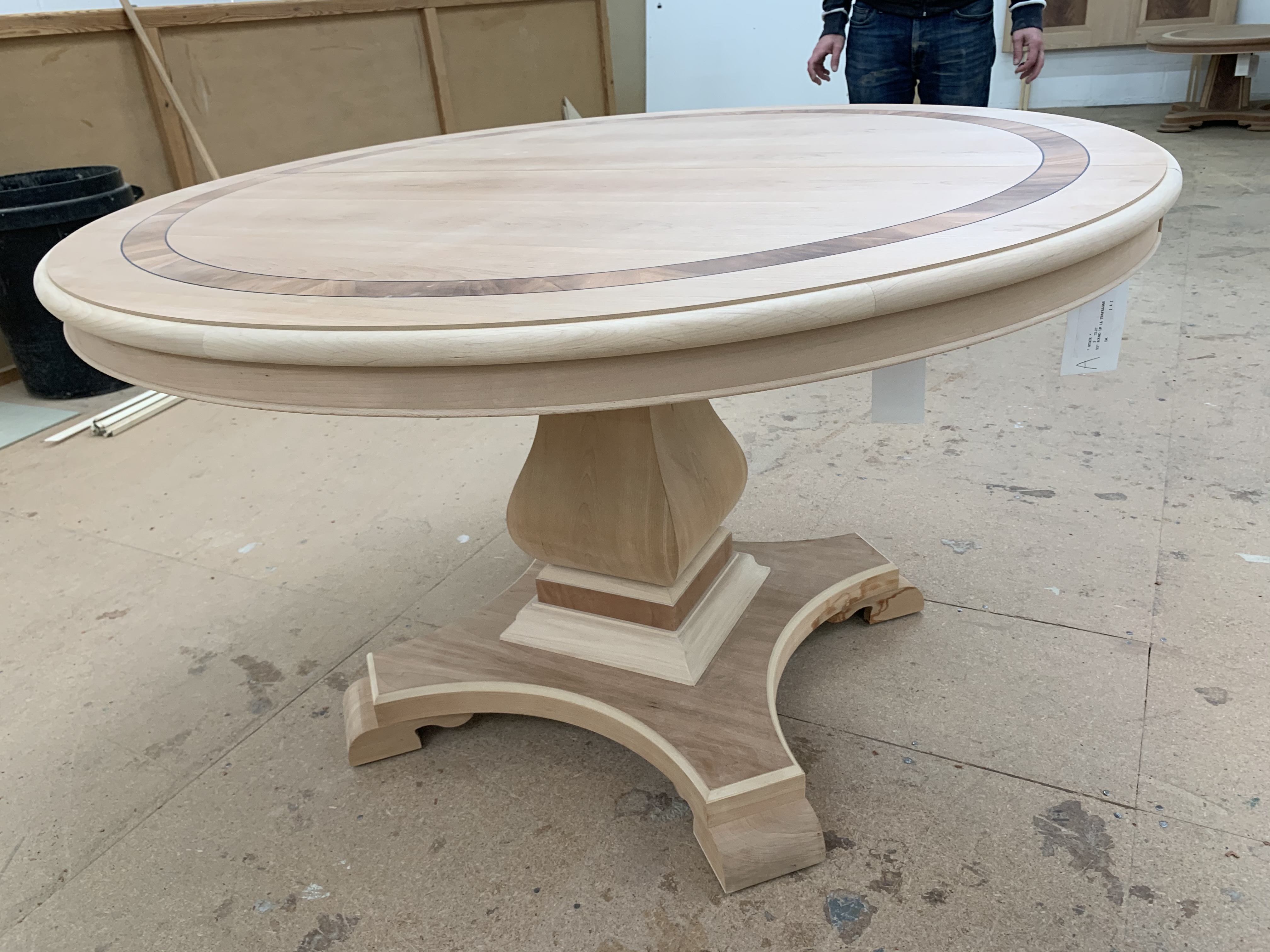 Single pedestal extending Dining Table, requires finishing/polishing, finished RRP £4152. Model no - Image 4 of 7