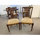 Set of six upholstered walnut Dining Chairs (office)