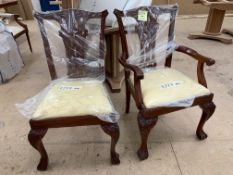 An upholstered Carver Chair, together with a matching side chair, model no K277M4, RRP £1318