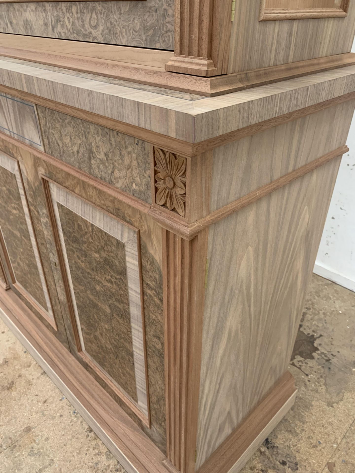 Two-door tall Bookcase, in walnut finish, from the Corinthian range, requires finishing/polishing. - Image 4 of 5