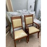 Set of Ten Dining Chairs comprising 8 chairs and 2 carvers, in mahogany finish, model no T285M4. RRP