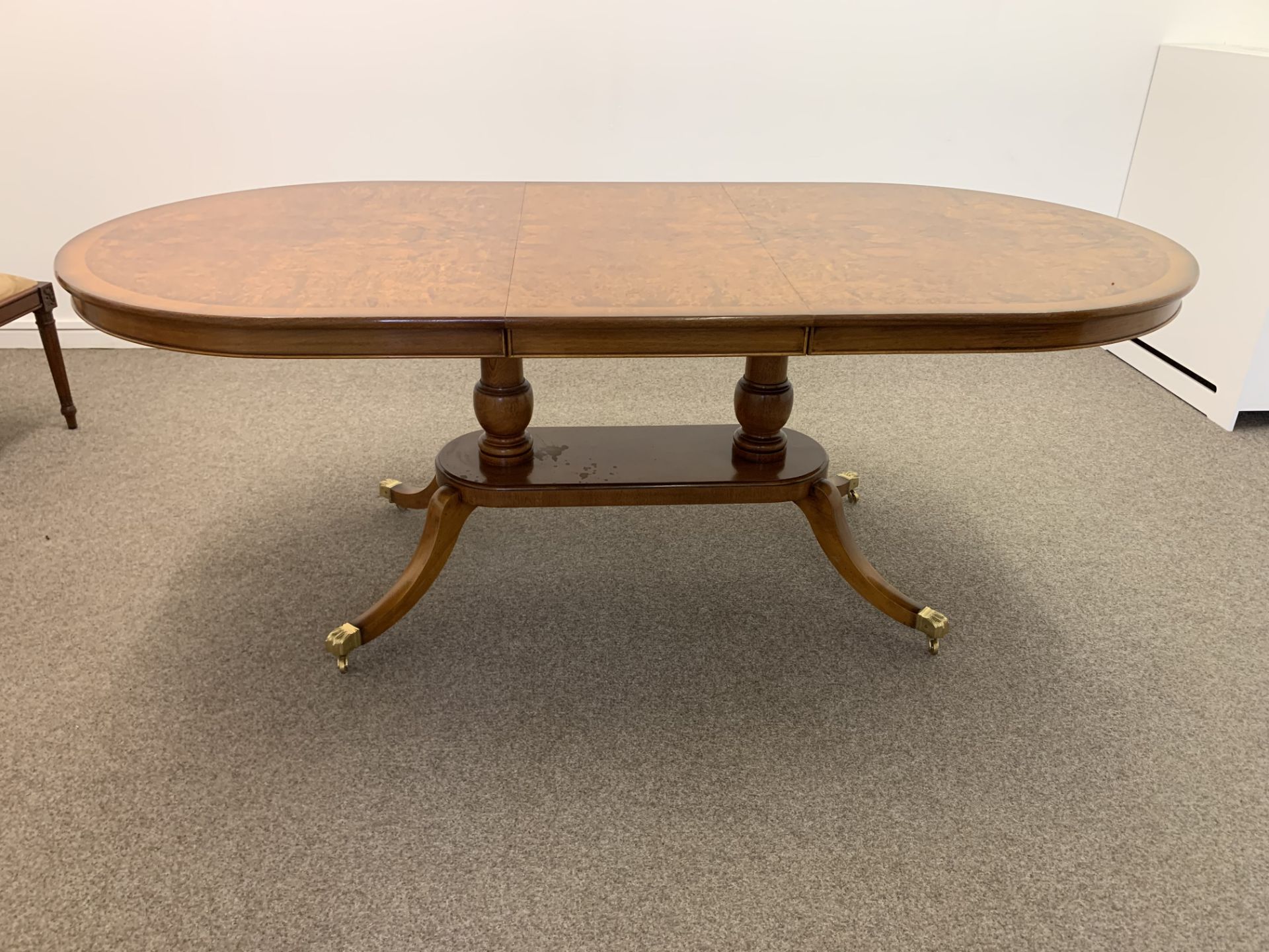 Extending walnut finish Dining Table (office) - Image 2 of 5