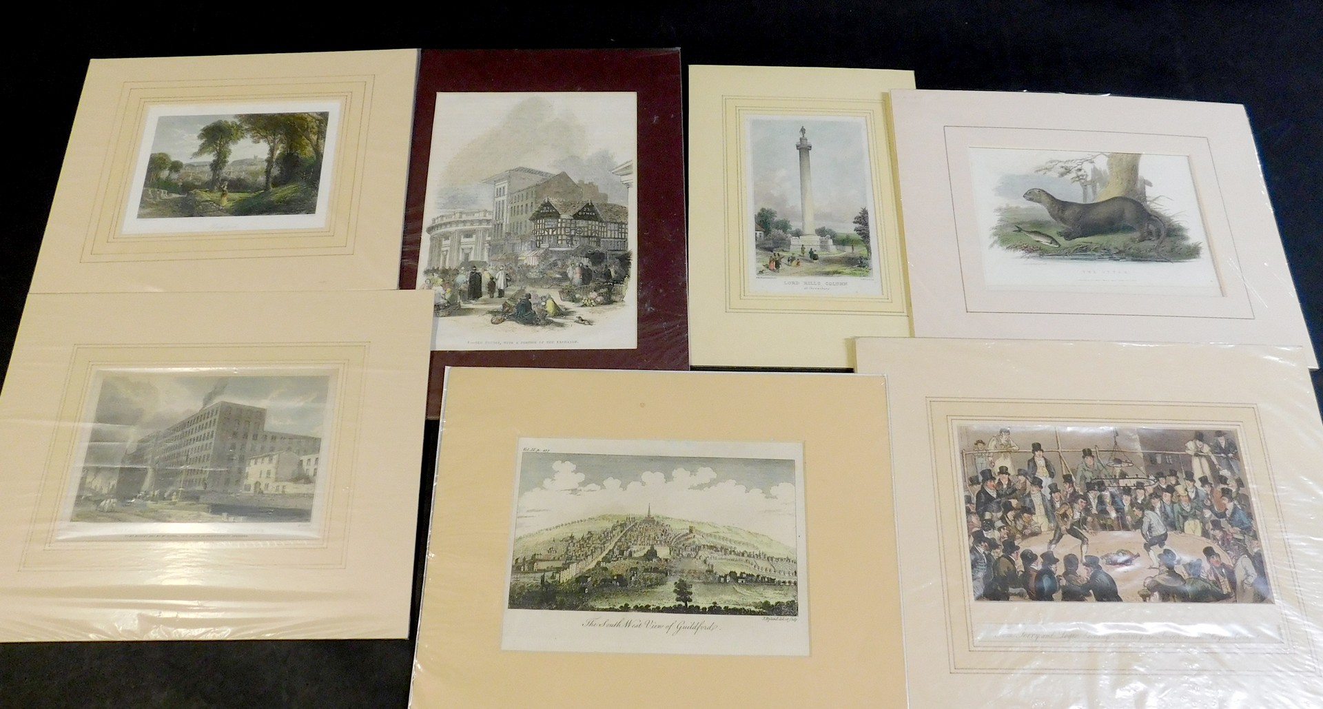 Assortment: approx 30 19th century coloured topographical engravings including cotton factories of - Image 2 of 2