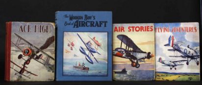 "FLIGHT-LIEUTENANT": 3 titles: FLYING ADVENTURES, John Hamilton [1936], 1st edition, 10 plates