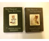 BEATRIX POTTER: 2 titles: THE TALE OF TWO BAD MICE, 1904, 1st edition, 27 coloured plates as