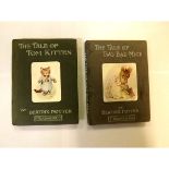 BEATRIX POTTER: 2 titles: THE TALE OF TWO BAD MICE, 1904, 1st edition, 27 coloured plates as