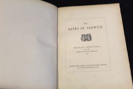 JOHN KIRKPATRICK: THE GATES OF NORWICH DRAWN BY J KIRKPATRICK 1720 AND ENGRAVED BY H NINHAM,