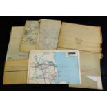 Approx 20 assorted railway maps and plans including county of Berks + county of Wilts, GWR stamped,