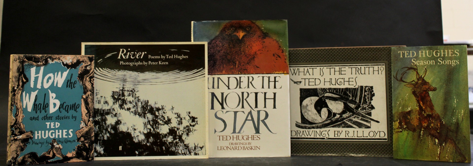 TED HUGHES: 5 titles: HOW THE WHALE BECAME, London, Faber & Faber, 1963, 1st edition, original