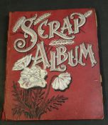 Victorian scrap album containing soldiers, wild animals and flowers etc. Estimate £40-50