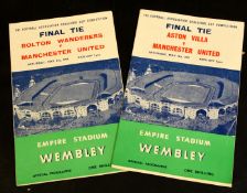 Packet: containing two FA Cup Final programmes Aston Villa v Manchester United 1957 and Bolton