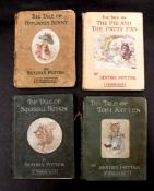 BEATRIX POTTER: 4 titles: THE TALE OF SQUIRREL NUTKIN, 1903, 1st edition, 1st or 2nd printing, a/