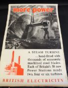 Three advertising posters for British Electricity advertising a steam turbine (3)