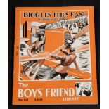 W E JOHNS: BIGGLES FLIES EAST, Amalgamated Press, May 1938, "Boy's Friend Library", 1st edition