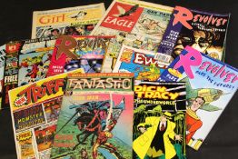 Packet: assorted comics comprising EAGLE, 1950 No 1; GIRL 1951 No 1; MARVEL SUPERHEROES SECRET