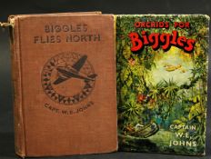 W E JOHNS: 2 titles: BIGGLES FLIES NORTH, ill Howard Leigh & Will Narroway, London, New York and