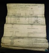 Box: assorted railway plans/locomotive diagrams including Warrington model engineering