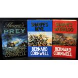 BERNARD CORNWELL: 3 titles: SHARPE'S WATERLOO, London, Collins, 1990, 1st edition, original cloth,