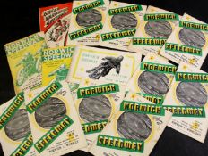 Extensive quantity of Norfolk Speedway programmes including Norwich v Birmingham 1937, Norwich v