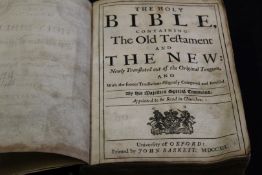 THE HOLY BIBLE..., Oxford, John Baskett, 1719, added engraved title "The historical part of the Holy