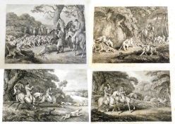 SAMUEL HOWITT: STAG-HUNTING, P 1-4, engraved plates, circa early 19th century, some spotting