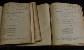 SAMUEL JOHNSON: A DICTIONARY OF THE ENGLISH LANGUAGE..., London, 1785, 6th edition, 2 vols, lacks