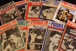 Extensive collection of Private Eye, approx 46 issues covering March to Dec 1987, Jan to Dec 1988,
