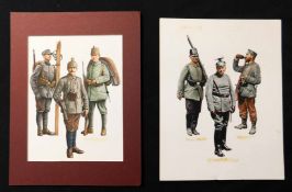 Collection of prints of First World War German soldiers in uniform