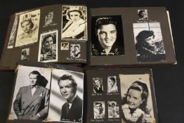 Two photograph albums containing Hollywood stars, some autographed including Glynis Johns, Dennis