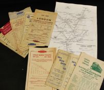 Collection of railwayana including railway timetables for the London Midland and Scottish and