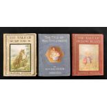 BEATRIX POTTER: 3 titles: THE TALE OF MRS TITTLEMOUSE, 1910, 1st edition, 27 coloured plates as