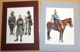 Quantity of coloured prints of First World War soldiers