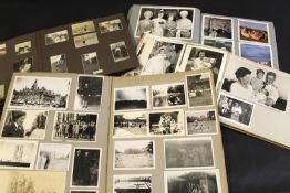 Box: containing quantity of early to mid 20th century photograph albums including some with military