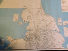 Box: approx 15 assorted railway maps and plans including Scotland, British Rail System map 2nd