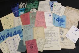 Packet: containing an extensive quantity of Norfolk County Cricket club score cards and other