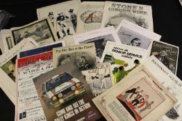 Packet: substantial quantity of vintage advertising cut-outs from various magazines dating from