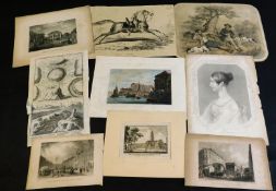 Assorted prints/engravings including TROPES ANGLAISES, hand coloured prints + C G LEWIS AFTER SIR