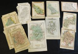 Packet: approx 45 assorted coloured county maps including Cary + Leigh etc
