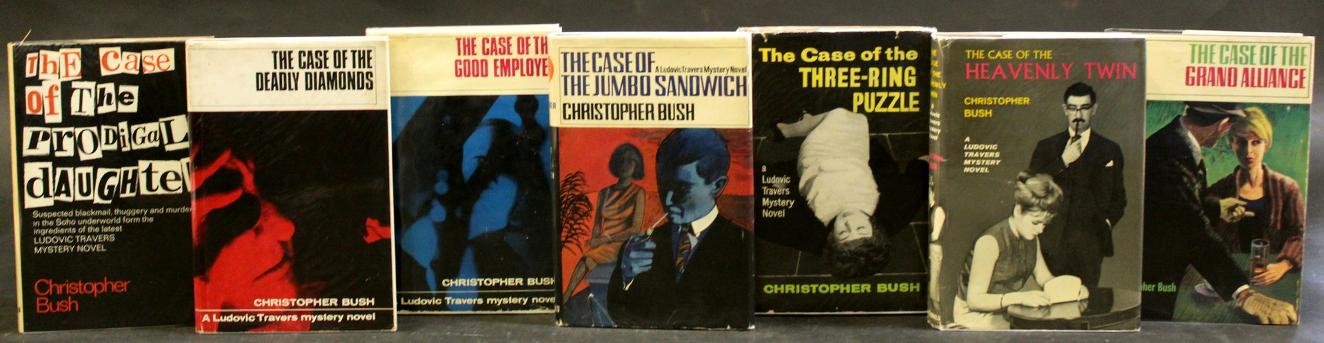 CHRISTOPHER BUSH: 7 titles: THE CASE OF THE THREE-RING PUZZLE, London, MacDonald, 1962, 1st edition,