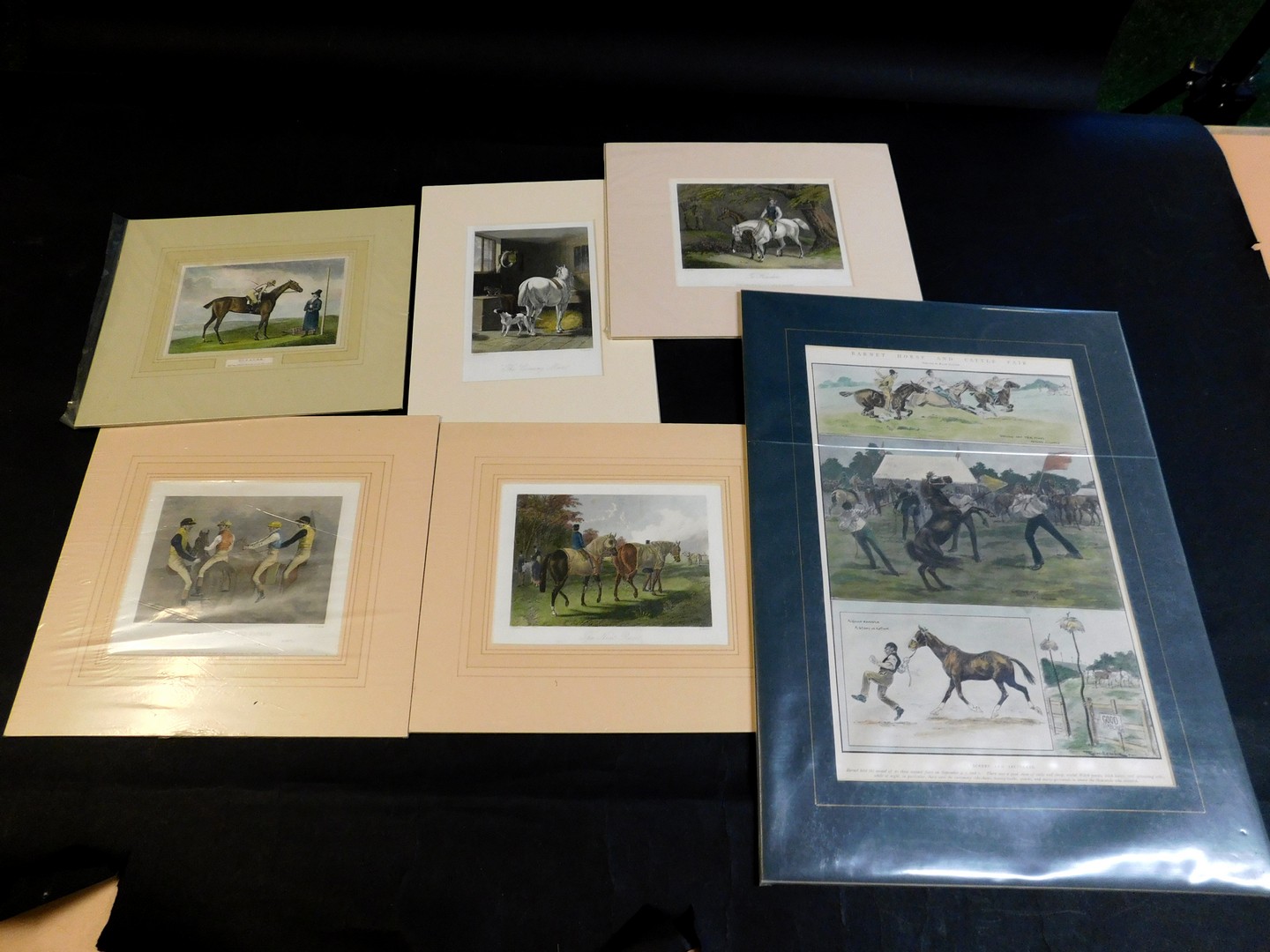 Packet: approximately 40 19th century engravings including dogs/greyhounds, equestrian/horse